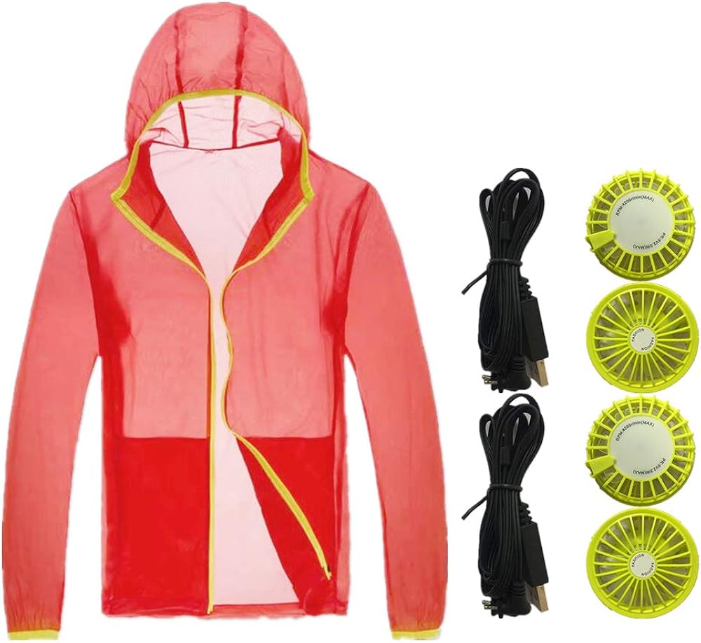 LvBo Men Workwear Equipped Cooling Jacket 4 Fans Without Battery for Summer Outdoors Air-Conditioned Clothes