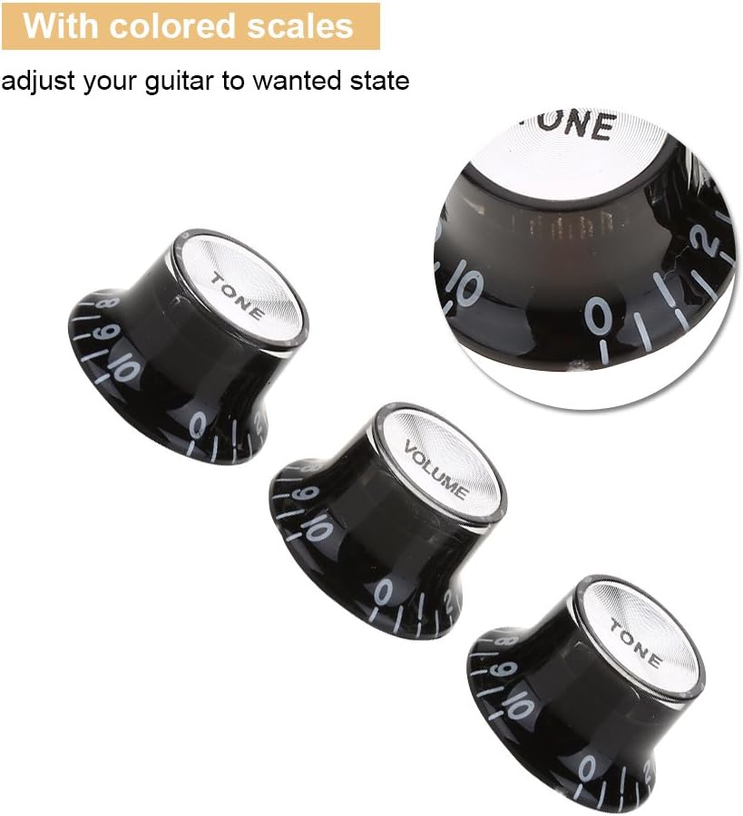 Guitar Knobs, 3pcs Guitar Tone Knobs Volume Knob Top Hat Guitar Replacement Accessory for Fender SQ ST Electric Guitars - Image 4