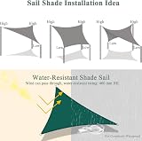 Teynewer Sun Shade Sail Triangle 5x5x5m UV 98% Green with Free Rope view 6
