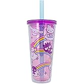 Silver Buffalo Sanrio Hello Kitty and Friends Plastic Boba Tumbler with Lid and Straw Featuring Hello Kitty, Cinnamorroll, Kuromi, My Melody, Badtz Maru, Keroppi, Chococat, and Pompompurin, 24 Ounces
