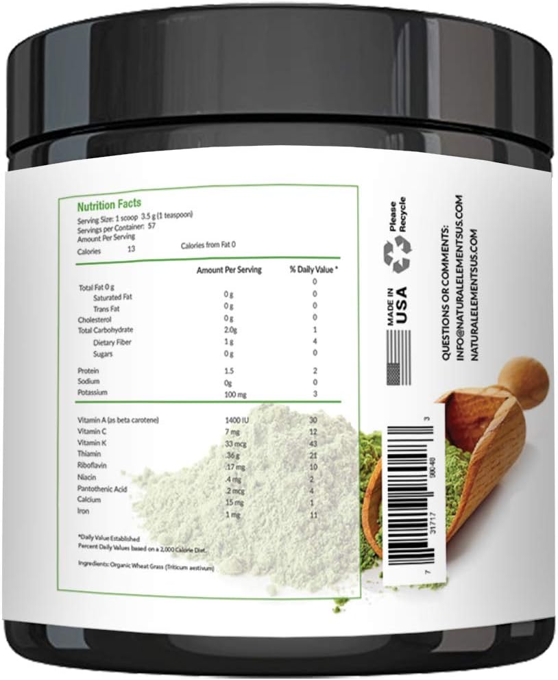 Wheatgrass Powder - USDA Certified Organic Wheat Grass Powder That Is Rich In Essential Amino Acids, Chlorophyll, Antioxidants, Fatty Acids, Minerals & Vitamins - US Grown - Vegan & Non-GMO Superfoods: Health & Personal Care