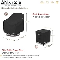 ANartcle 3 Pieces Patio Bistro Sets Cover,600D