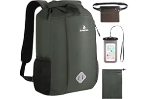 Sunnylon Dry Bag Backpack, 20L Dry Bags Waterproof with Waist Pouch and Phone Case,Roll top Dry bag for kayaking,Marine dry bag for Kayaking,Beach, Rafting, Boating, Hiking, Camping and Fishing