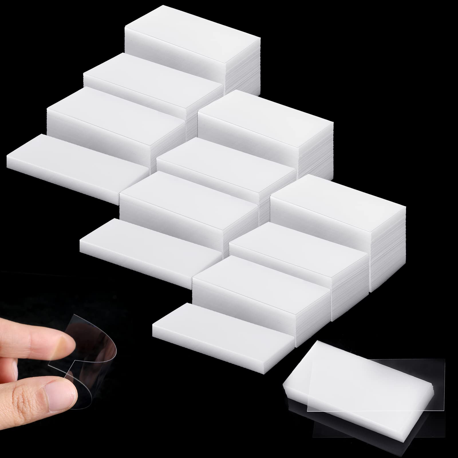 Photo 1 of Chunful 1000 Pack Plastic Tags Shelf Label Holders Clear Plastic Label Price Tag Library Shelf Divider Markers for Storage Bin Classroom Office Book(2.5 x 1.25 Inch)