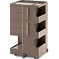 Multipurpose Utility Storage Cart - Ultra Storage Caddy with Wheels and Swing Out Drawers - Designer Trolley Cart - Mobile Caddy for Salon Supplies, Kitchen Bathroom Portable Cabinet - Wet Sand