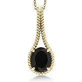 Gem Stone King 18K Yellow Gold Plated Silver 12X10MM Oval Gemstone Birthstone Twisted Rope Necklace | Solitaire Pendant Necklace for Women | With 18 Inch Silver Chain