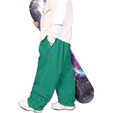 BUMDEEP Womens and Mens Ski Pants Winter Waterproof Baggy Pants Outdoor Oversize Cargo Snowboard Pants
