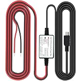 Gebildet Dash Cam Hardwire Kit, Mini USB Port, DC 12V - 24V to 5V/2.5A Max Car Charger Cable kit with Fuse, Low Voltage Protection for Dash Cam Cameras