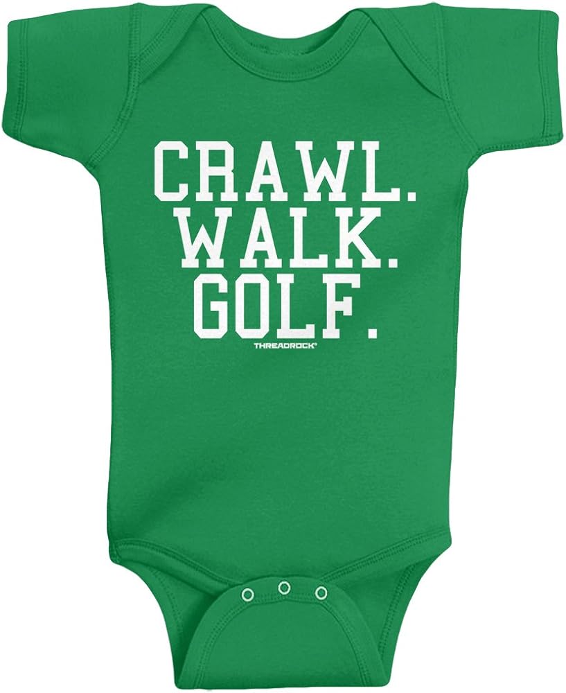 Threadrock Unisex Baby Crawl Walk Lift Fish Golf Soccer Hockey Infant Bodysuit