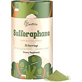 Cenffitio Sulforaphane Supplement from Broccoli Sprouts | NRF2 Activation, Antioxidant & Detox Support | Broccoli Sprout Powder for Myrosinase and Glucoraphanin | Vegan, High Absorption | 30 Servings