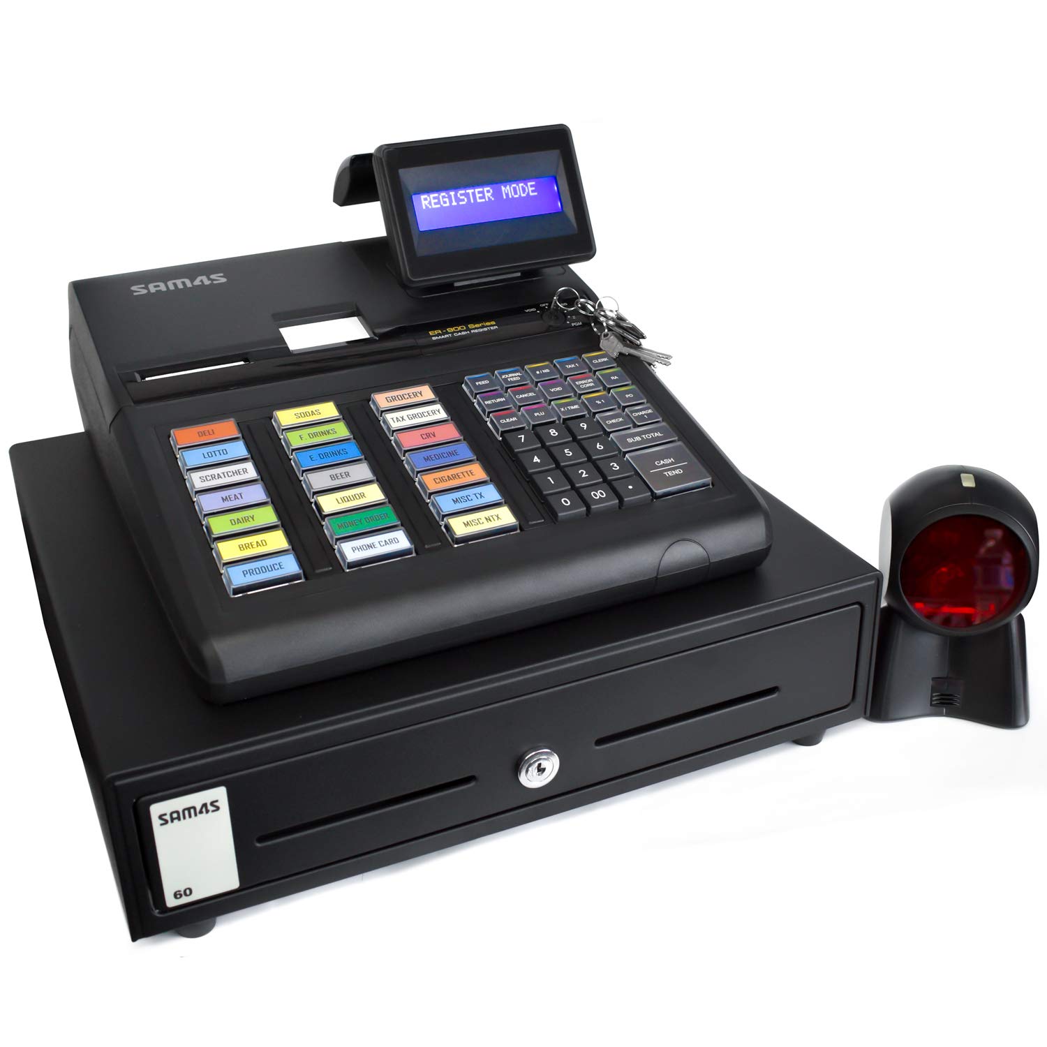 SAM4s ER-945 Electronic Cash Register w/Configured Laser Scanner