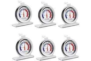 6 Pack Refrigerator Freezer Thermometer, Large Dial Freezer Thermometer, Freezer/ Refrigerator/ Fridge Temperature Cooler