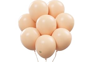 AFTERLOON® Biodegradable Balloons 24 pcs Nude 12 Inch, Matte Color Thickened Extra Strong Latex Helium Float, Multicolor Colo