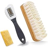 Suede and Nubuck Cleaning Brush Kit, 2 PCS Leather Brush Cleaner Hard-Wearing Crepe Brushes Magic Silicone Shoe Brush with 1 
