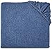 Amazon Basics 100% Cotton Jersey Fitted Baby Crib Sheet, Fits up to 6-Inch Mattress, 28 x 52 Inches, Chambray Blue
