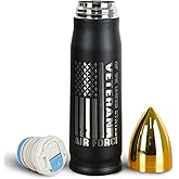 qchdln 17 OZ Veteran Bullet Tumbler with Lid - Ideal Gifts for Men Father's Day, Birthday, Veterans Day, Christmas - Perfect for Air Force, Navy, Army, Military & Veterans Cup