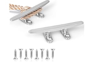 Boat Cleat, Small Dock Cleat 4 inch Open Base, Heavy Duty 316 Stainless Steel, Curtain Tie, Hook, Include Installation Screws