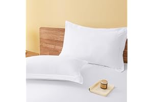 vveiiye Standard Pillow Shams Set of 2 White Pillow Shams Soft Microfiber Pillow Covers with Envelope Closure, Fade, Wrinkle and Shrink Resistant Bed Pillow Cases, 20 × 26 Inches