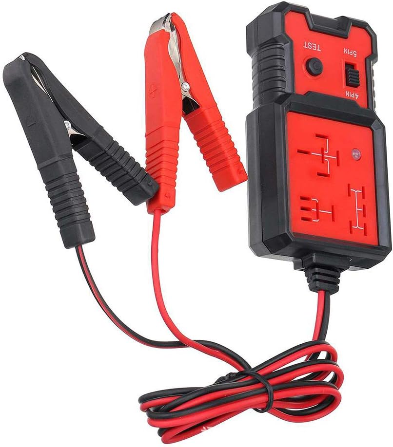 VECANCE 12V Car Battery Checker Electronic Relay Tester with Alligator Clips, Auto Relay Testing Tool Accurate Diagnostic Tool, Portable Automotive Parts