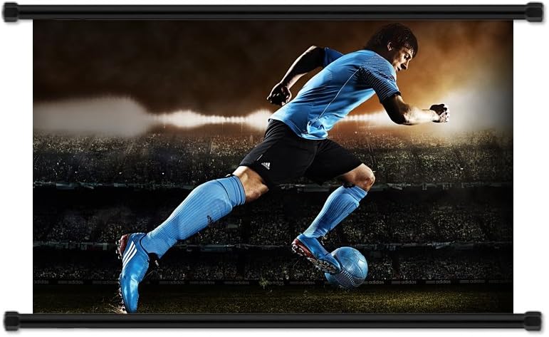 Amazon Com Lionel Messi Soccer Futbol Star Fabric Wall Scroll Poster 32 X 20 Inches Home Kitchen