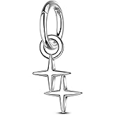 COCHARM Clicker Rook Earrings 16G Surgical Steel Rook Jewelry Dangle Star Helix Lobe Earrings 6/8MM