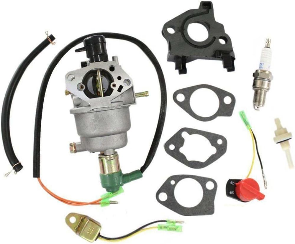 HURI Carburetor with Gasket Spark Plug Fuel Joint Filter for Honeywell HW5500 HW5000E HW6200 100924A 100925A 6036 6037 6151 5500 6875W 337cc 389cc Generator