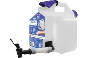 Surecan Portable Camping Water Station - Durable 2 Gallon Water Storage Utility Tank with Spigot, Ideal Camping Water Container (White, SUR2SU1)
