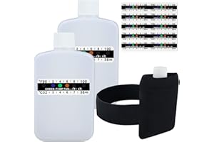 KEVTVEK 14 Pcs Urine Test Complete Kit Includes 2 Translucent Portable Travel Empty Bottles, 10 Adhesive Temperature Test Str