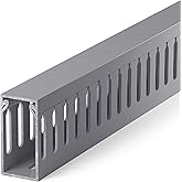 ZhiYo H2in x W1in Server Rack Cable Management Raceway, 99in (6X L16.5in) Cable Raceway Kit, Electrically Safe PVC Open Slot 