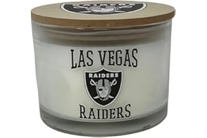 PEGASUS SPORTS LLC Pegasus Sports Logo Top Football Team 3 Wick Candle, 12.5 oz, Team Colors (Las Vegas)