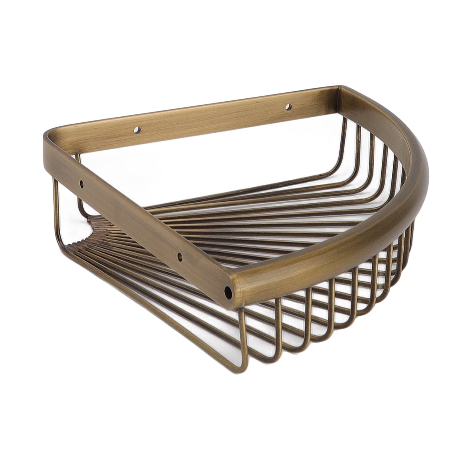 Fockety Retro Brass Corner Shower Caddy, Rust Resistant Wall Mounted Shower Organizer, Space Saver Rack for Bathroom, Kitchen