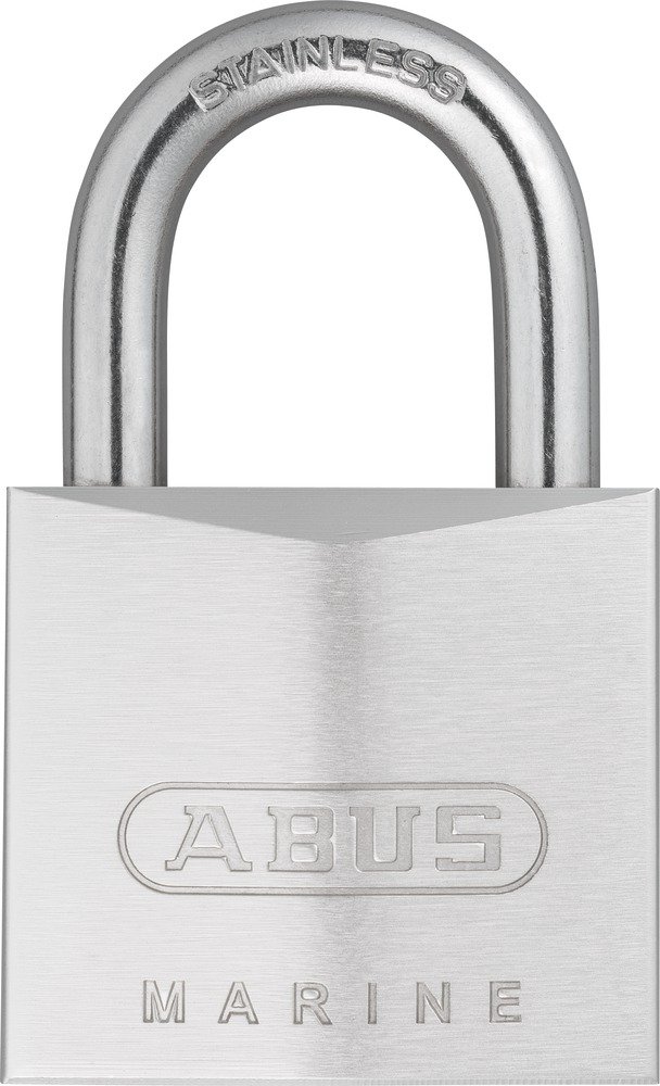 ABUS Marine padlock 75IB/40 - weatherproof - brass lock body with nickel pearl coating - security level 6 - silver