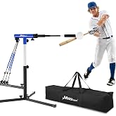 Youth Hitting Trainer For Baseball &amp; Softball,Height Adjustable 24"&ndash;30" | Swing Trainer with 3 Power Bands For Solo Practice,Auto Reset Baseball Training Equipment For Batting Hitting Swing Power
