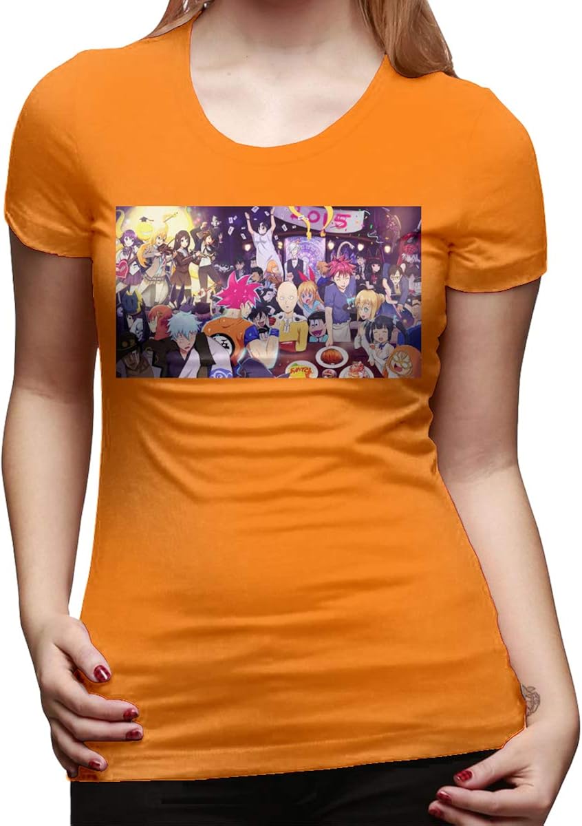 Honshang New Year's Party Anime Tee T-Shirts for Womens