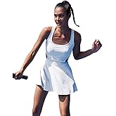BERLOOK Womens Cut-Out Tennis Dress with Built in Shorts and Bra Workout Dress Golf Athletic Dress