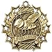 Gold Ten Star Spelling Bee Medal with Red, white & blue neck ribbon (Gold) 2.25 Inch Diameter