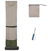 Rachmi Patio Cantilever Umbrella Cover for 9-13 Ft Umbrellas, 600D Water-resistant UV & Fade Resistant Cover Fits Round / Square Outdoor Garden Offset Parasol with Zipper & Rod, Khaki-Green
