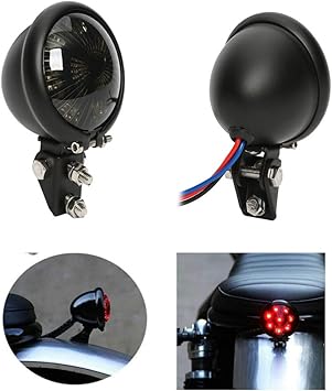 Black Red Lens Motorbike Bates Style LED Tail Brake Light Lamp ATV KTM Dirt Bike