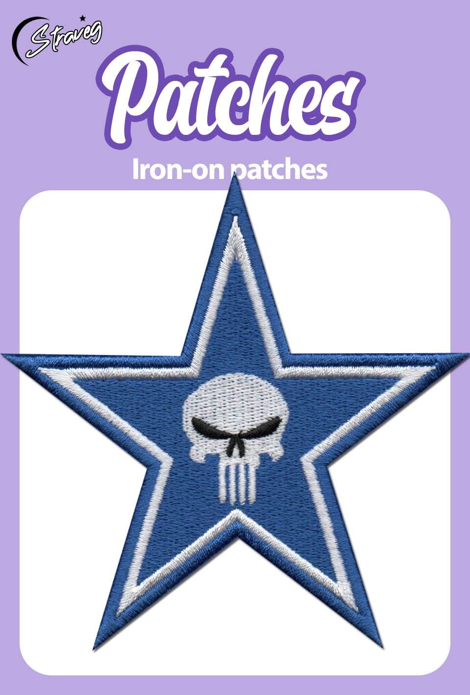 STRAVEG Premium Iron-on 1pcs Embroidery Decorative Sew-on Patches Appliqué for Backpack Jeans Jackets Shirts Garments 3.0 x 3.93 inches S-104