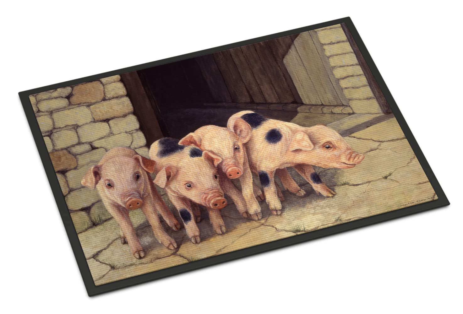 Caroline's Treasures Pigs Piglets by Daphne Baxter Indoor or Outdoor Mat 24x36 BDBA0225JMAT, Fabric, 2' x 3' (Rectangular)