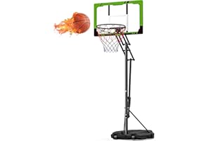 G GX9 Portable Basketball Hoop Outdoor Adjustable 4.0-8.5ft: Basketball Goal System for Kids, Teens & Youth in Backyard/Driveway/Indoor, 33 Inch Shatterproof Backboard