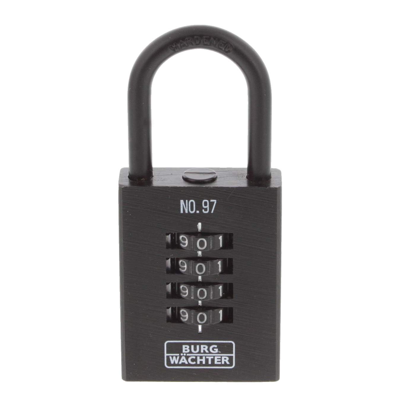 BURG-WÄCHTER Padlock with Combination Lock, Numero 97, 40 mm, Cast Iron, Black