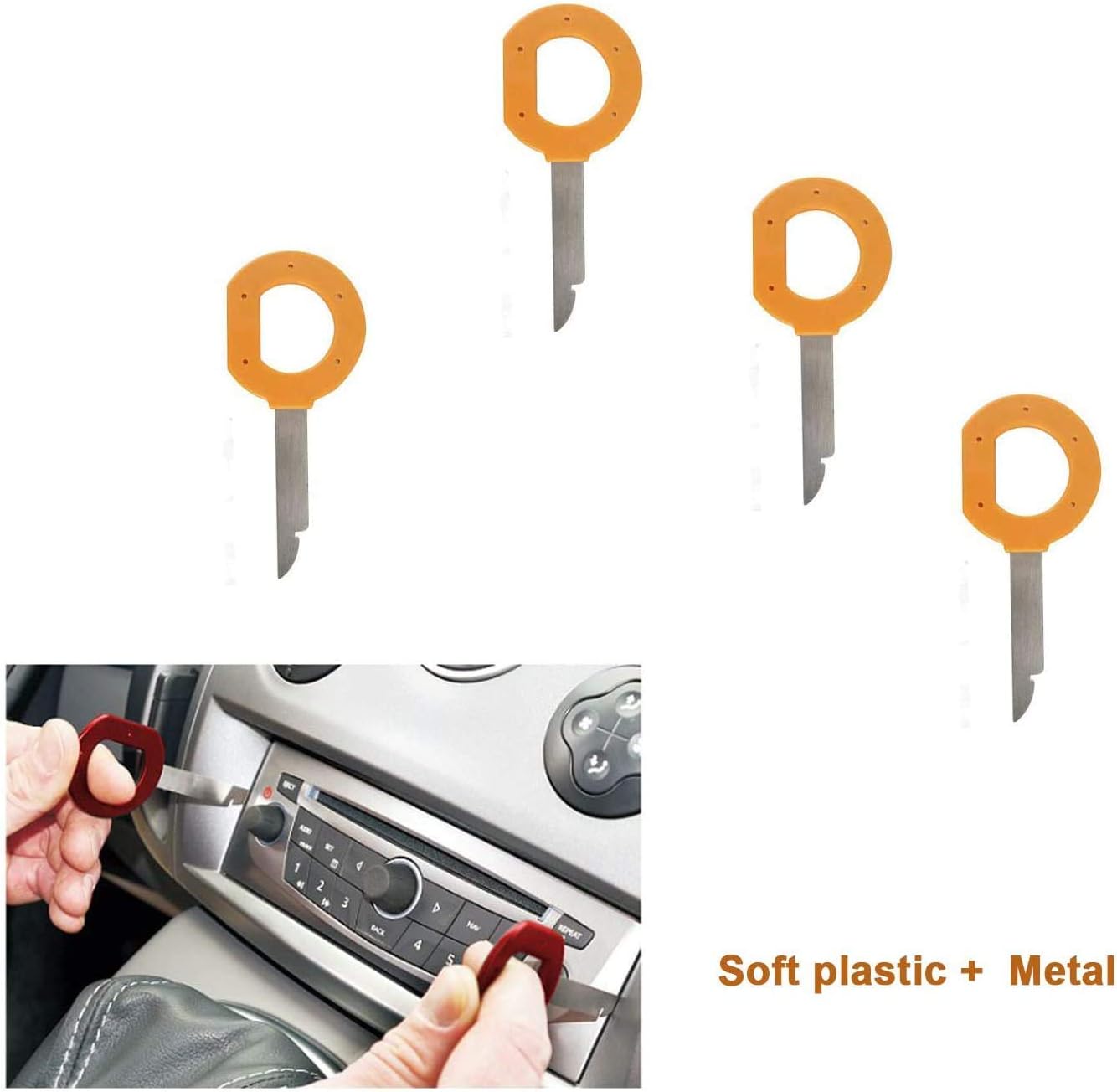 Sound-way 2XCar stereo radio removal tools keys VW - SEAT - AUDI - SKODA - FORD, Yellow - Image 4