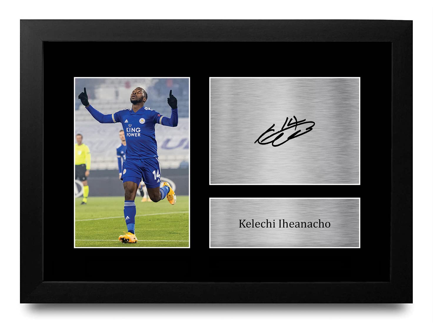 HWC Trading FR A4 Kelechi Iheanacho Gifts Printed Signed Autograph Picture for Football Fans and Supporters - A4 Framed