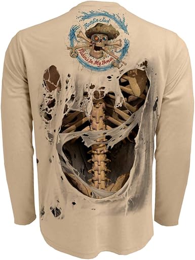 Amazon Com Rattlin Jack Men S Upf 50 Fishing Skeleton Performance Long Sleeve Shirt Clothing