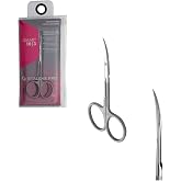 STALEKS PRO Smart 10 Cuticle Scissors, Curved Blades, Long Straight Handles | Professional cuticle scissors with thin, narrow curved blades with a classic cuticle-scissor bending radius;
