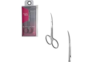 Staleks Pro Smart 10 Type 3 Cuticle Scissors – Straight Elongated Handles – Classic Curved Blades for Precise Cuticle Work