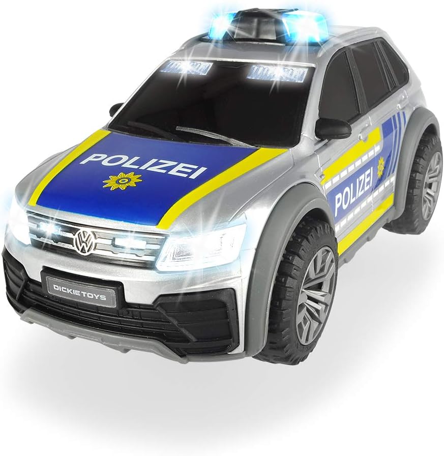 Dickie Toys, Volkswagen VW Tiguan R-Line, 25 cm Police Car with Light & Sound, Police SUV, Toy Cars