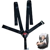 Universal Baby Seat 5pt 5 Point Harness with Locking Buckle, Baby Highchair Stroller Pushchair Chest Harness Clip Buckle + Harness Straps Width 38mm/1.5in