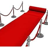 dofopo Red Carpet Runner for Party, 3.3 * 33ft Extra Thick Red Aisle Runner for Indoor Outdoor Wedding and Events Decorations, Not Slip Runway Rug for Prom Christmas Ceremony